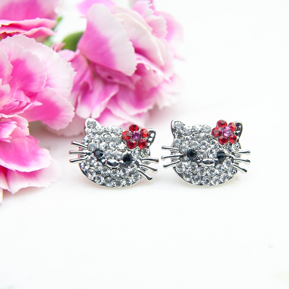 Crystal "Hello Kitty" Studs